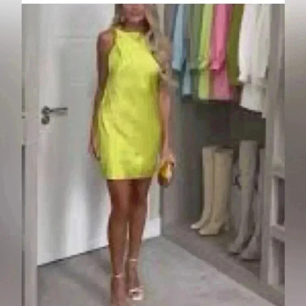 Zara Lime Green Dress - Picture 9 of 11